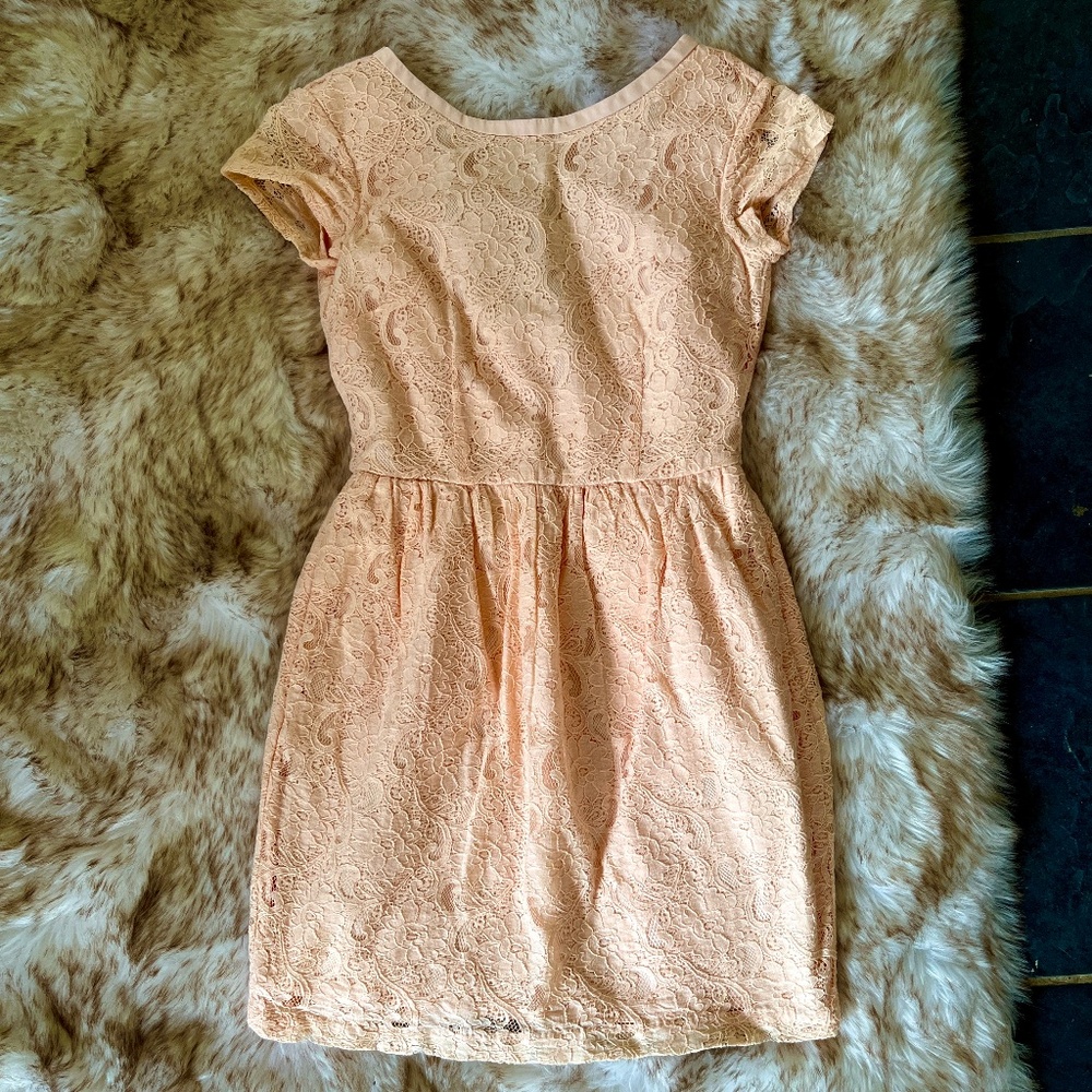 Peach Lacey Dress